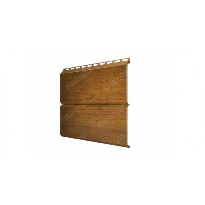 Металлический сайдинг Grand Line КоБрус 3D Print Premium с пленкой Golden Wood